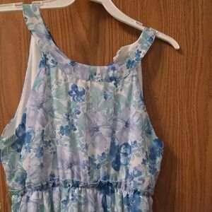 Speechless Blue Floral Kids Casual Dress